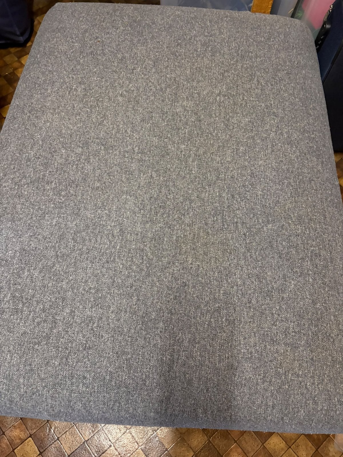 IKEA VIMLE Voetenbank met bergruimte - Gunnared middengrijs, Ophalen, 75 tot 100 cm, Zo goed als nieuw, Stof