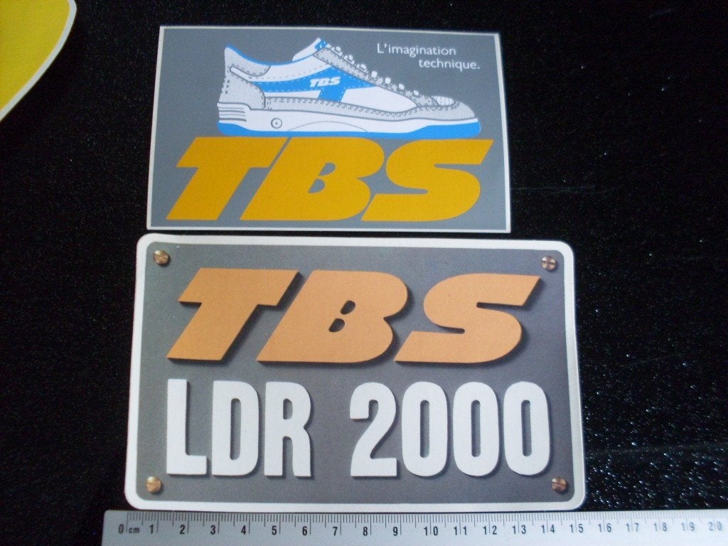 2x sticker TBS sportschoenen logo vintage ldr 2000, Verzenden, Zo goed als nieuw, Merk