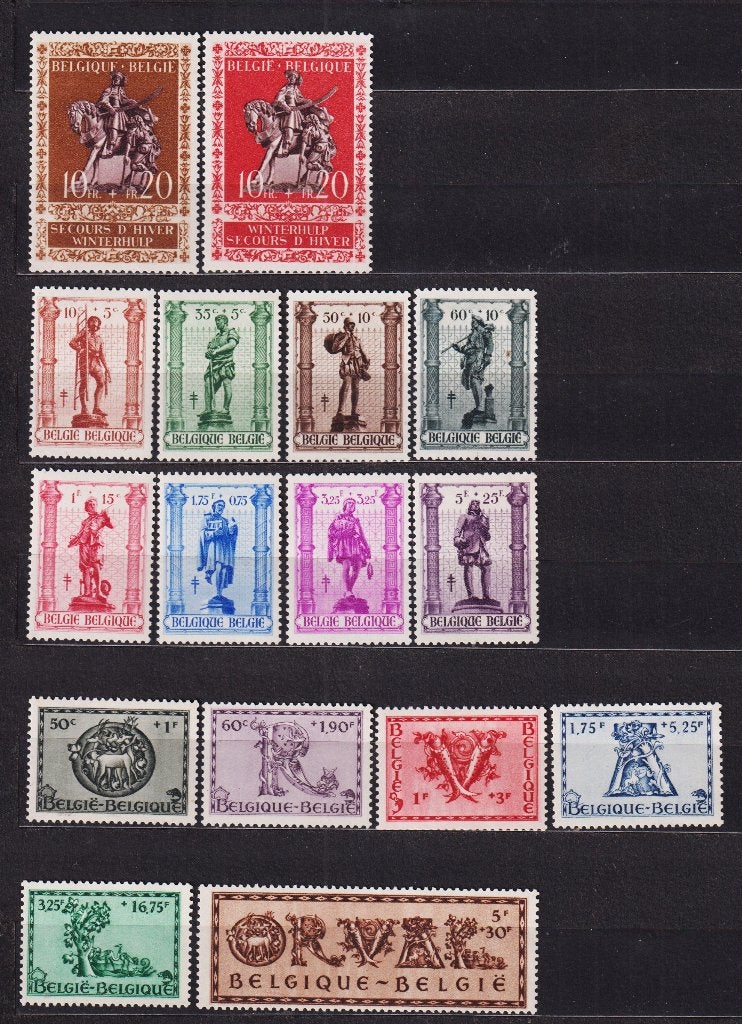 België 1943 6 complete reeksen **, Postzegels en Munten, Ophalen, Postfris, Postfris