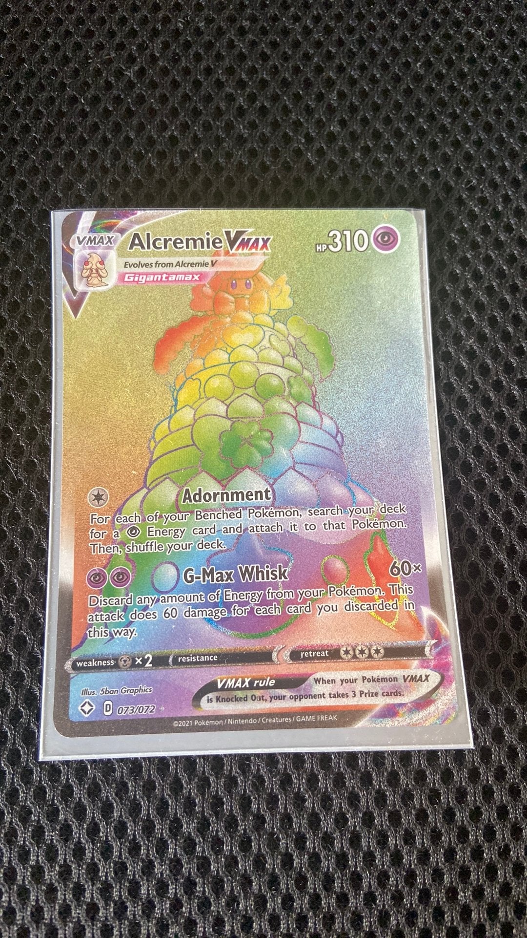 alcremie vmax 073/072, Hobby en Vrije tijd, Verzamelkaartspellen | Pokémon, Ophalen of Verzenden, Zo goed als nieuw