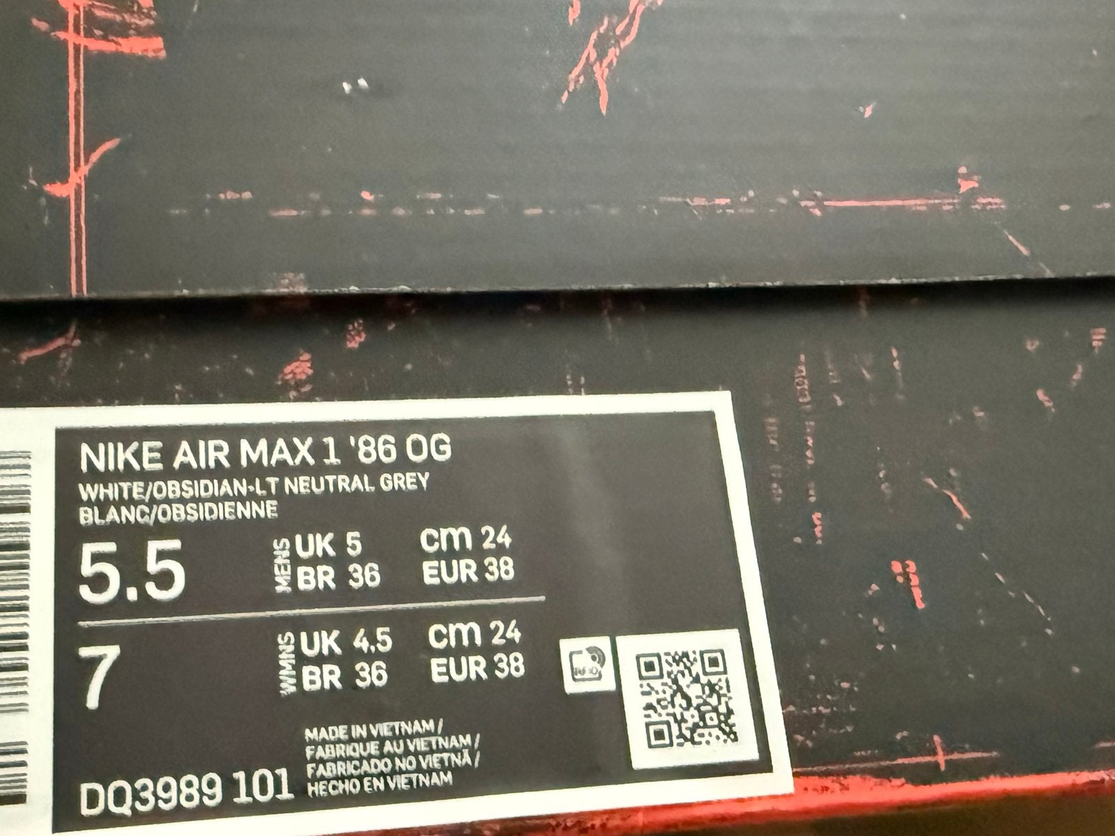 Nike Air Max 1 '86 OG - Wit/Obsidian/Grijs - Maat 38, Ophalen of Verzenden, Nieuw, Wit, Sneakers of Gympen