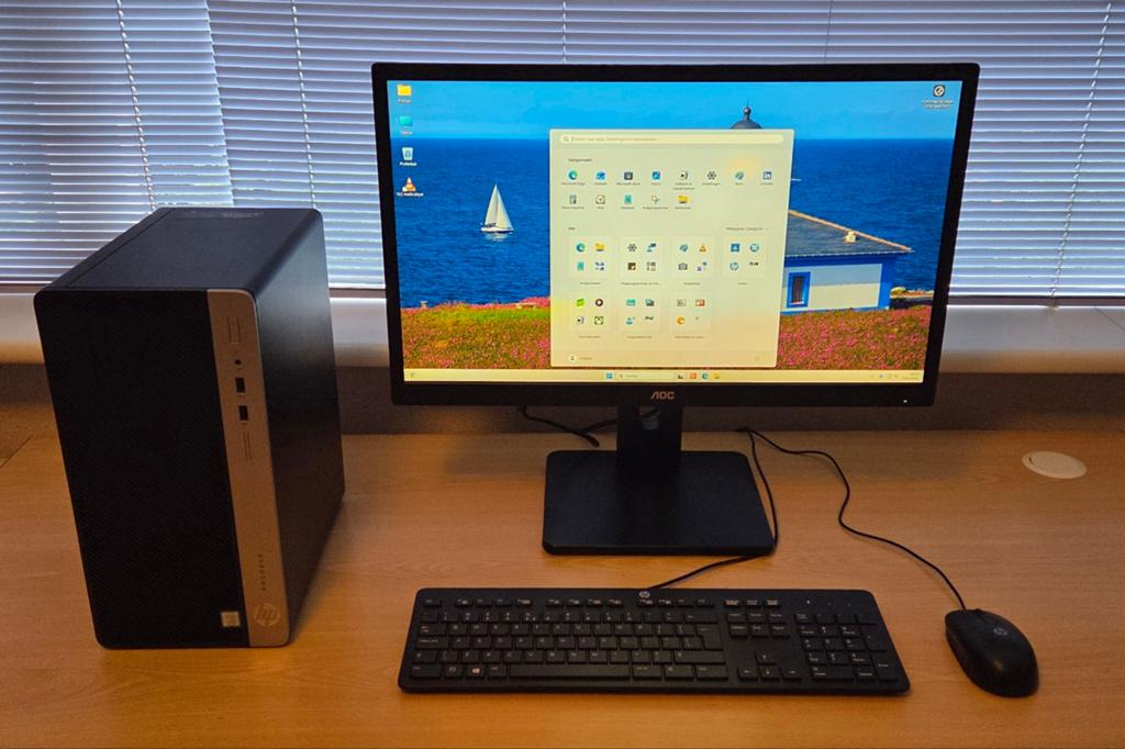 HP ProDesk 400 G4 MT, i7, 16 Gb, 480 Gb, AOC monitor, Computers en Software, Desktop Pc's, Gebruikt, Met monitor, 480 Gb, SSD