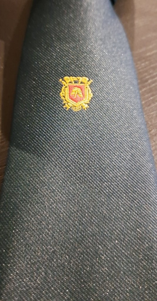 Brandweer stropdas donker groen met embleem midden, Ophalen of Verzenden, Nieuw, Groen