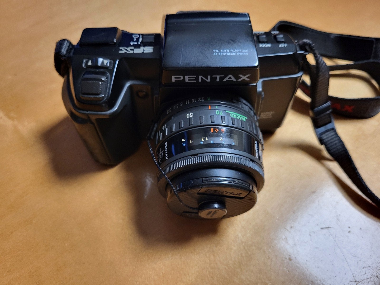 Pentax SFX Analoge Camera met Metz Flitser en Tas, Ophalen of Verzenden, Gebruikt, Spiegelreflex, Pentax