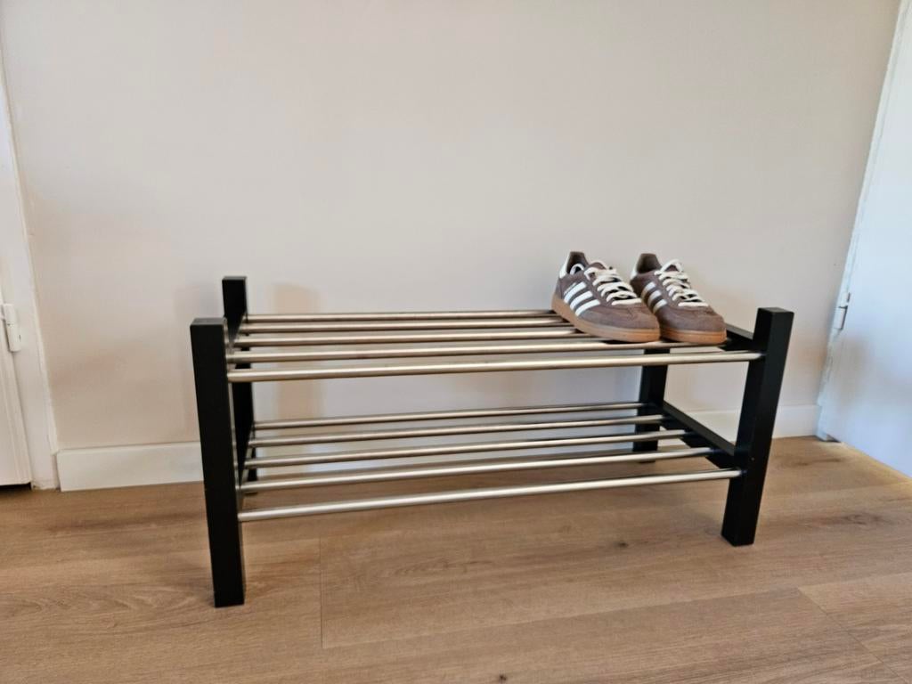 IKEA TJUSIG schoenenrek - Zwart/RVS, Ophalen, Gebruikt