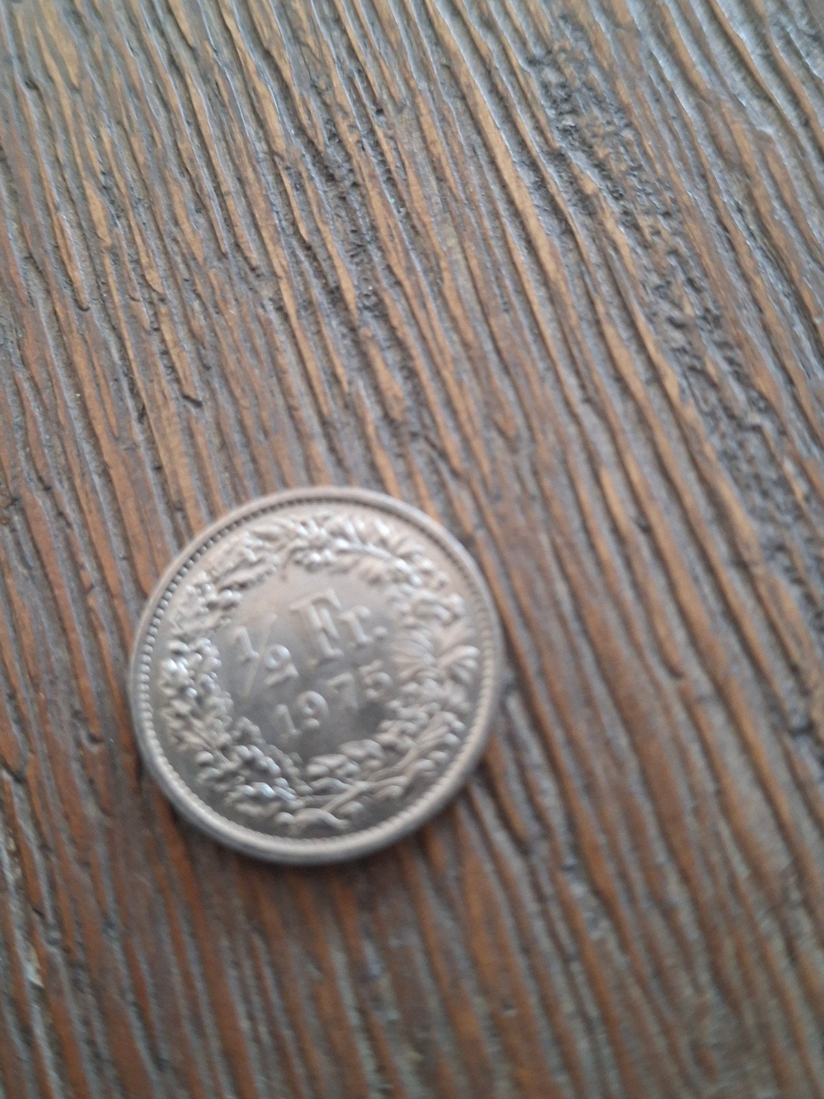 Zwitserse 1/2 Frank munt uit 1975, Ophalen of Verzenden, Overige landen, Losse munt, Zilver