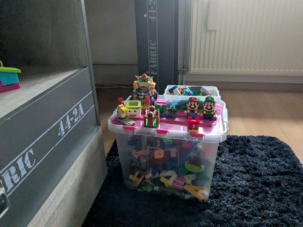 Lego Super Mario set met werkende Mario en Luigi figuren, Inclusief minifiguren, Gebruikt, Overige thema's, Lego