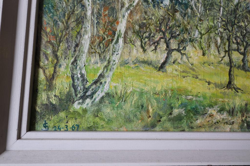 Lous Sluijters (1908-1981) olieverf "Heiligland stichting", Ophalen of Verzenden
