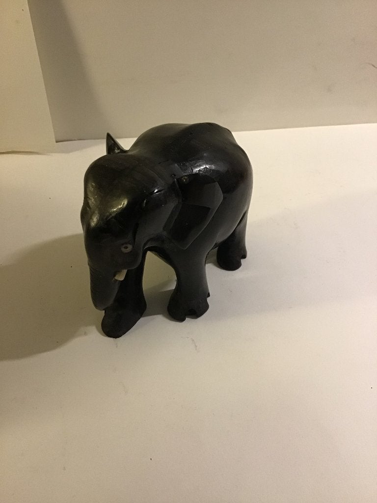Ebbenhouten olifant, Minder dan 20 cm, Ophalen of Verzenden, Zwart, Beeld