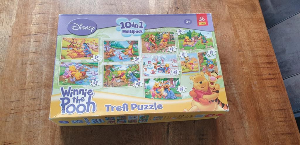 Winnie de Poeh 10-in-1 Puzzelset - Trefl Disney, Ophalen of Verzenden, 10 tot 50 stukjes, Gebruikt, 2 tot 4 jaar