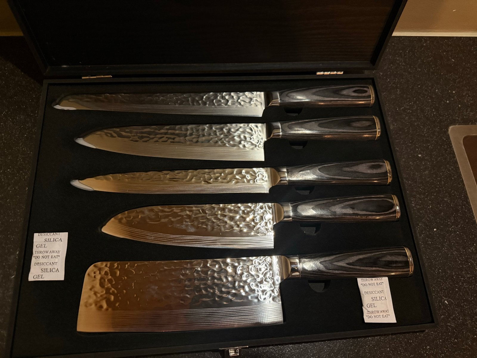 Messen set - 5 stuks - Nieuw in doos damascus, Ophalen, Overige materialen, Los bestek, Nieuw