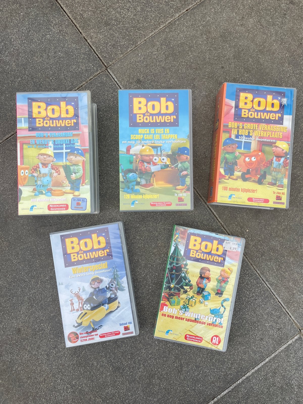 Bob de Bouwer VHS videobanden - 5 stuks, Gebruikt, Alle leeftijden, Kinderprogramma of -film, VHS