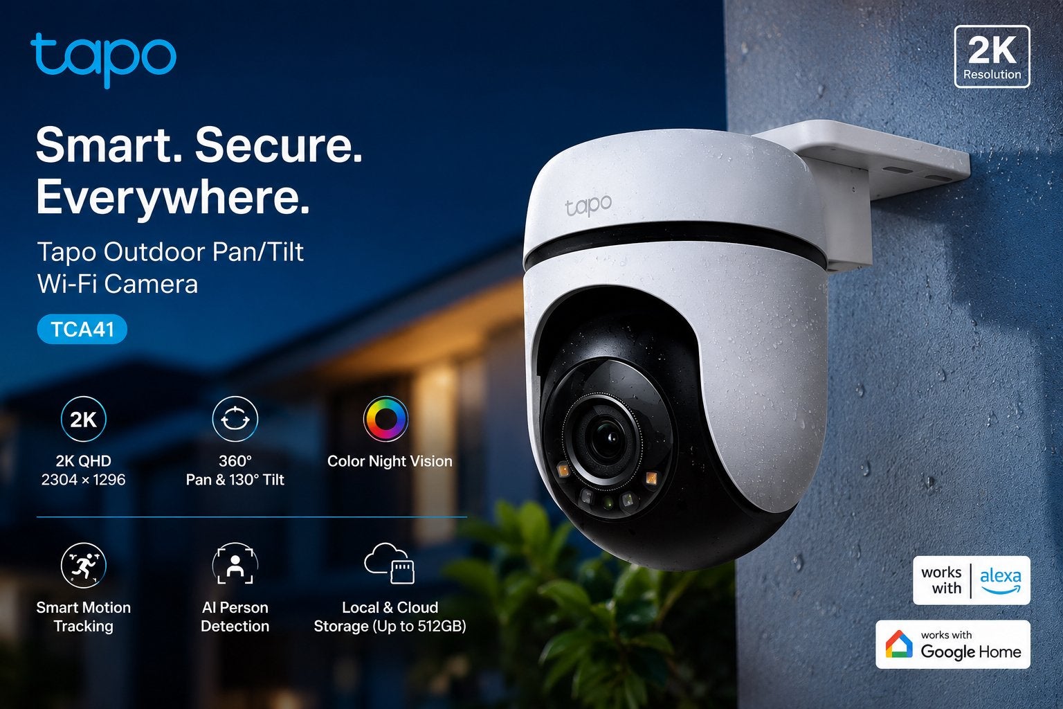 Tapo Outdoor Pan/Tilt Wi-Fi Camera TC41 - Nieuw in doos, Ophalen, Nieuw, Buitencamera