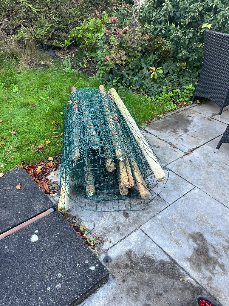 Afrastering, gaas op palen, Ophalen, Gebruikt, 10 tot 20 meter, Gaas