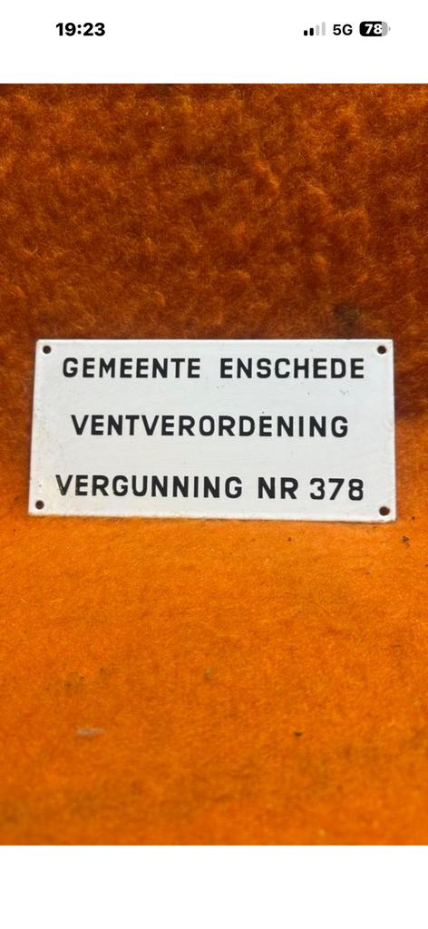 Leuk emaille bordje uit Enschede, Reclamebord, De, Ophalen of Verzenden, Sch