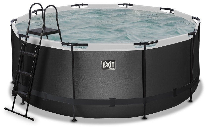 EXIT Black Leather zwembad Ø360 x 122 COMPLEET!, Gebruikt, Rond, 300 cm of meer, Opzetzwembad