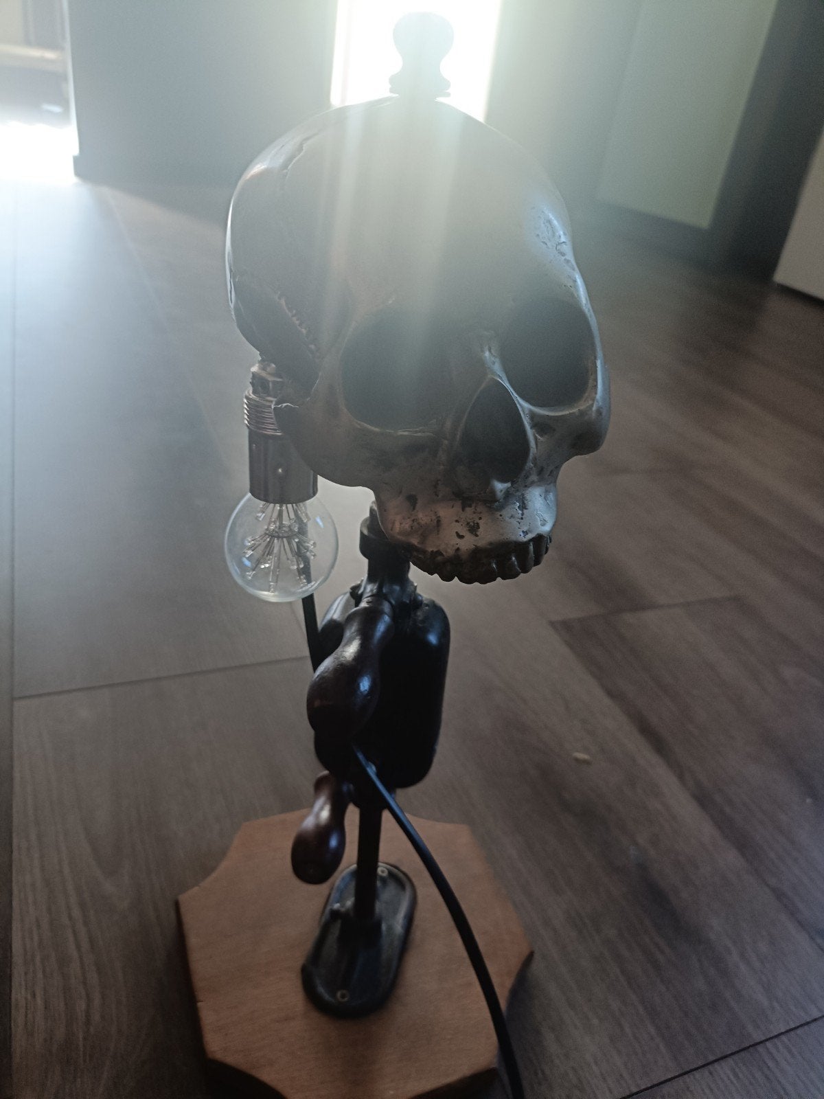 Handgemaakte schedel lamp, Ophalen, Art deco