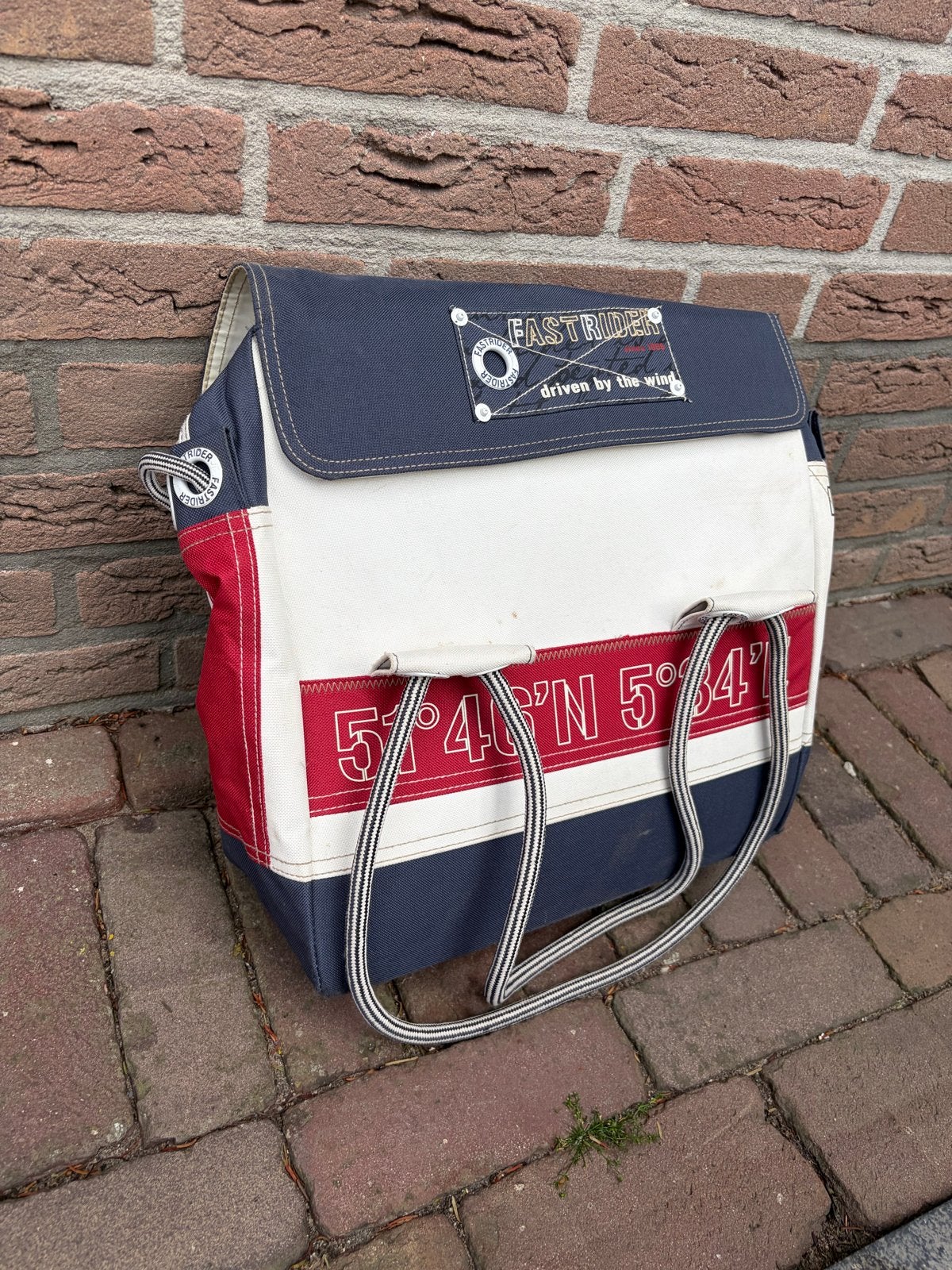 Degelijke Fastrider fietstas - Blauw/Wit/Rood, Fietsen en Brommers, Fietsaccessoires | Fietstassen, Ophalen of Verzenden, Gebruikt