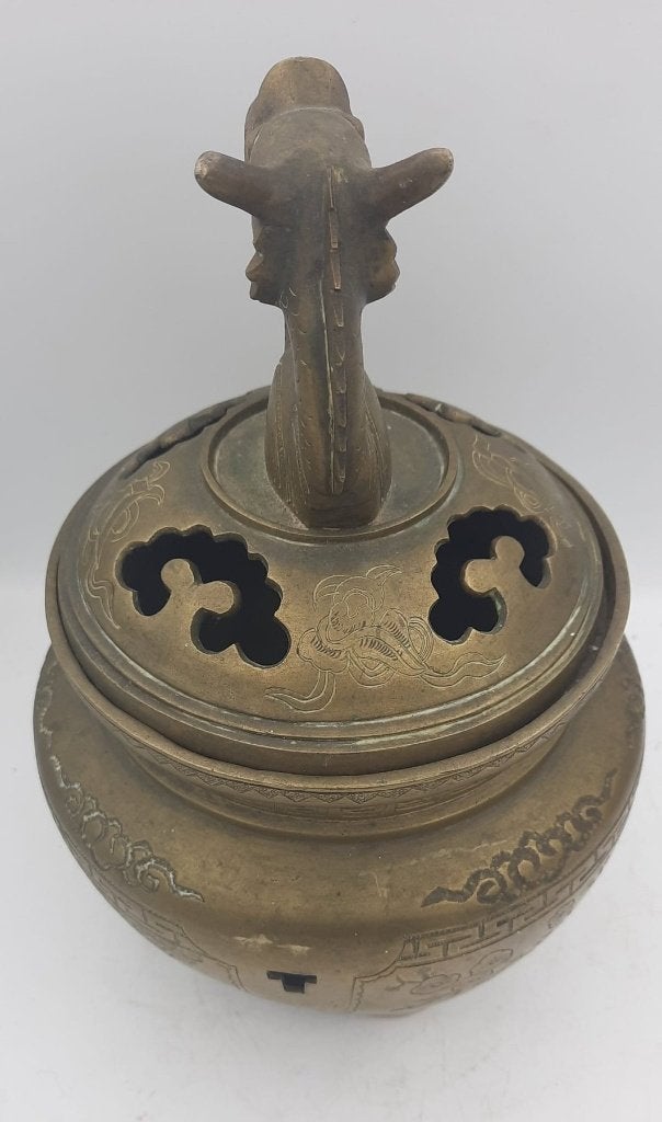 Chinese bronzen wierookbrander met draak, Ophalen of Verzenden, Brons