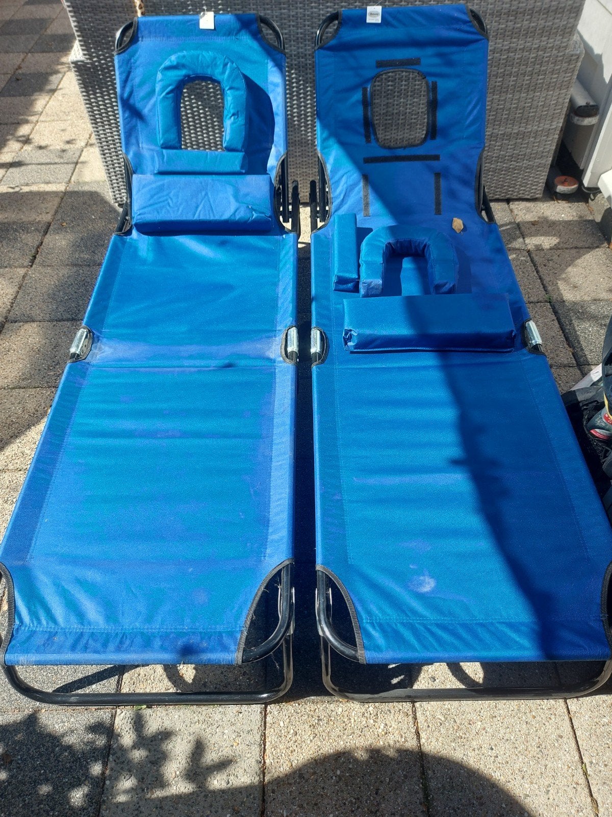 2 Ligbedden strand / tuin, Tuin en Terras, Ophalen, Zo goed als nieuw, Aluminium