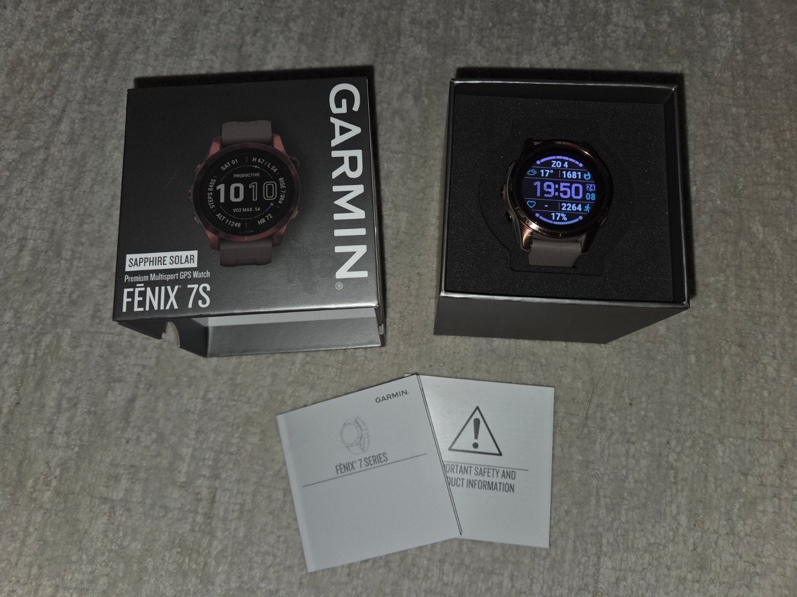garmin fenix 7s saphire solar horloge, Zwart, Ophalen of Verzenden, Zo goed als nieuw, Waterdicht