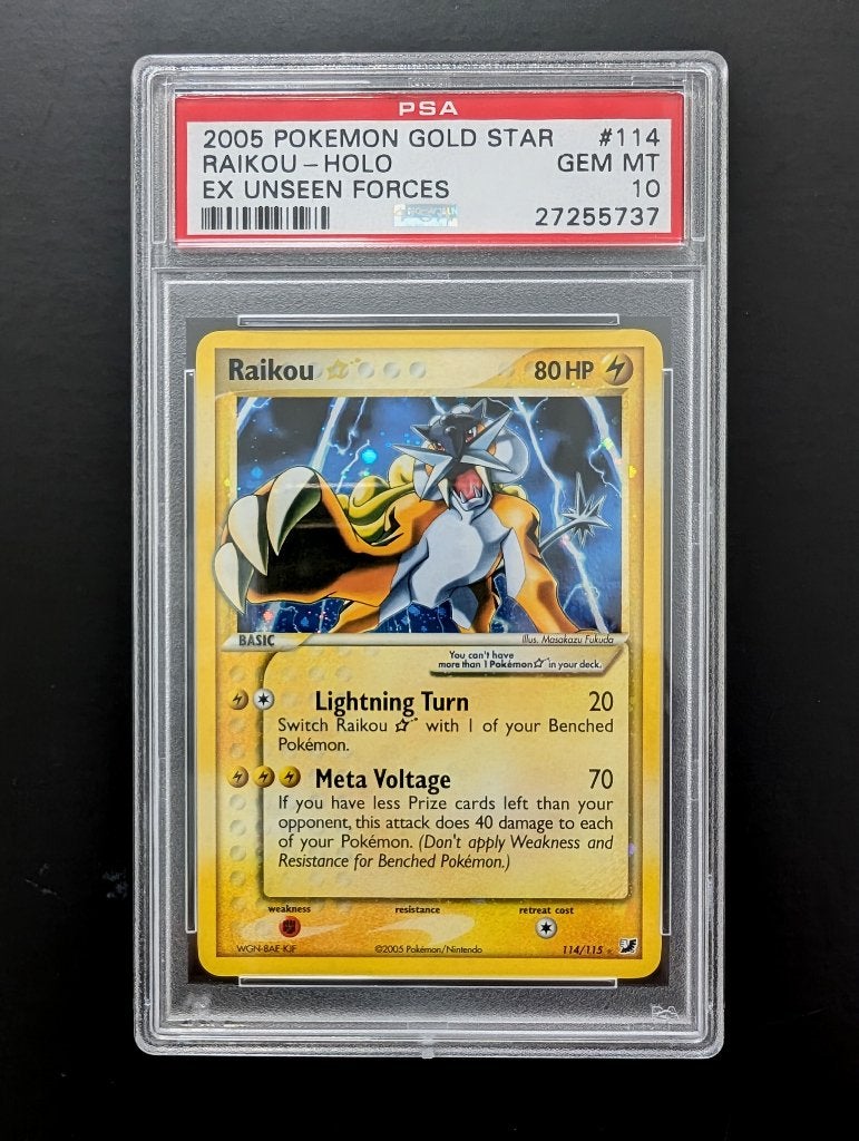 Pokémon Goldstar: Raikou (PSA10), Suicune, Entei (9) SET., Hobby en Vrije tijd, Verzamelkaartspellen | Pokémon, Ophalen, Nieuw