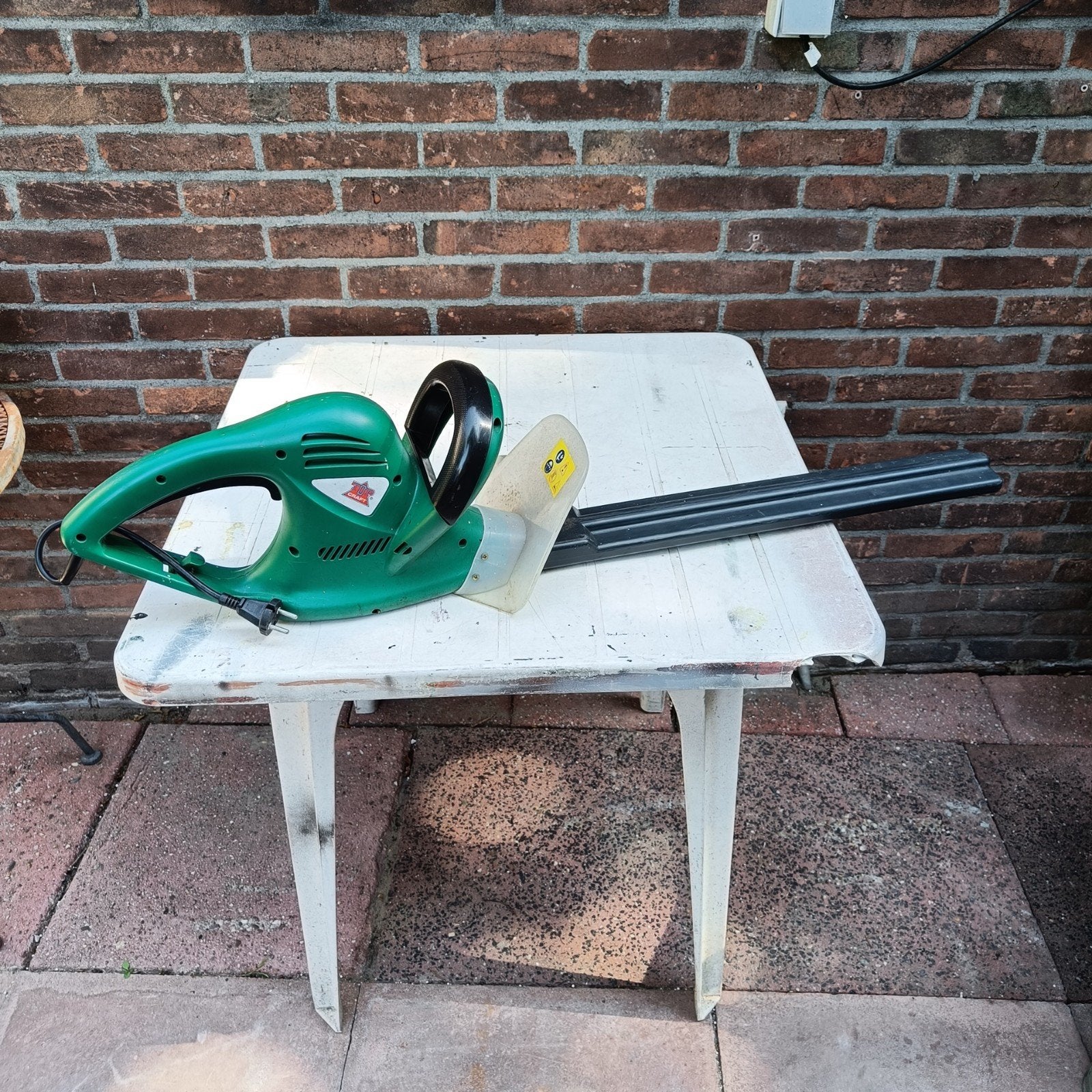 Elektrische heggenschaar - Groen, gebruikt, Ophalen of Verzenden, Gebruikt, Elektrisch, Topcraft Garden