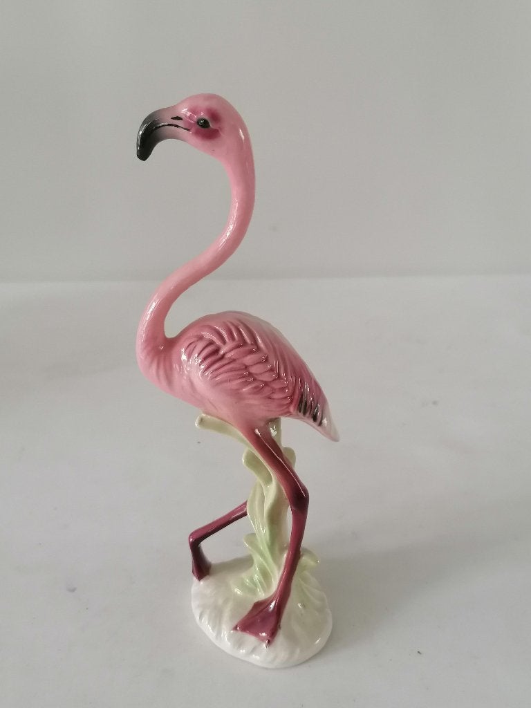 Italiaans porseleinen beeld van een flamingo gemerkt zie fot, Antiek en Kunst, Antiek | Porselein, Ophalen of Verzenden