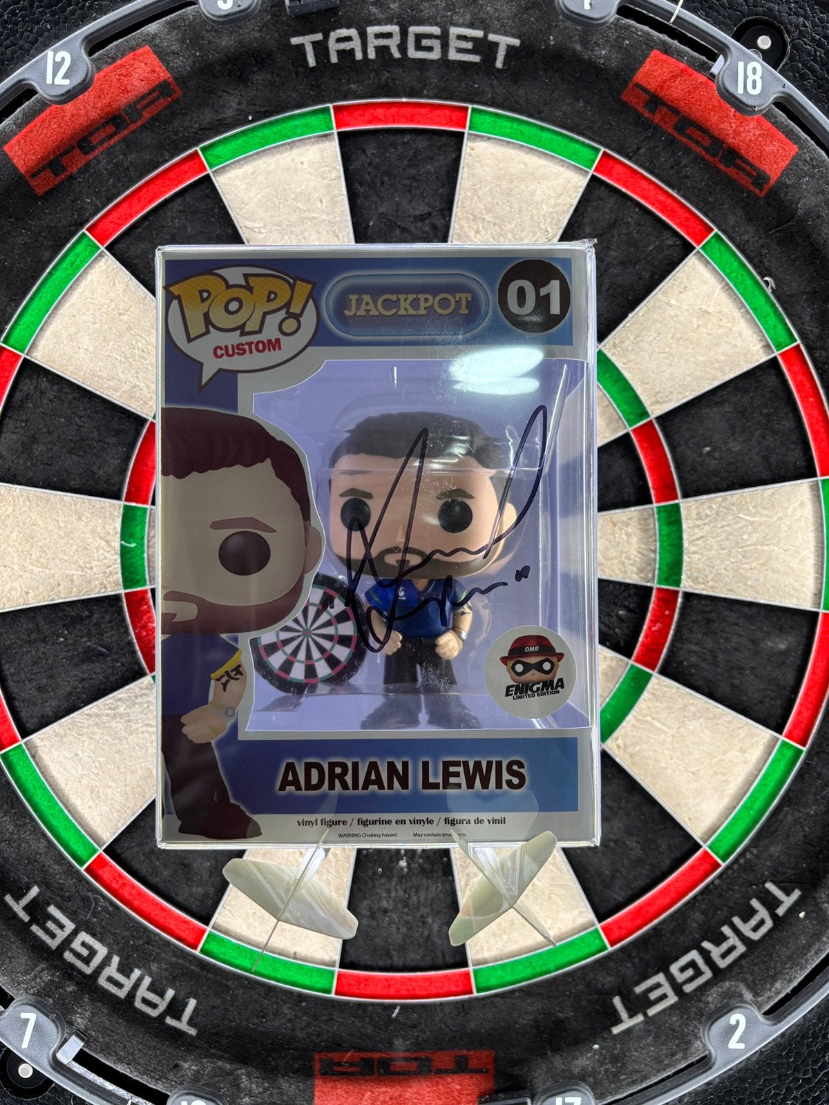 Gesigneerde Custom Funko Pop Adrian Lewis Darts, Ophalen of Verzenden, Zo goed als nieuw