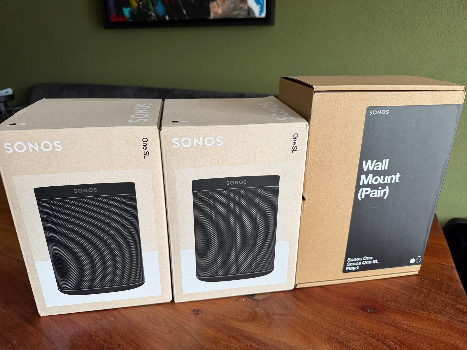 2x Sonos One SL met originele Sonos One SL wallmount, Audio, Tv en Foto, Luidsprekers, Slimme speaker, Inclusief muurbeugels, Ophalen of Verzenden