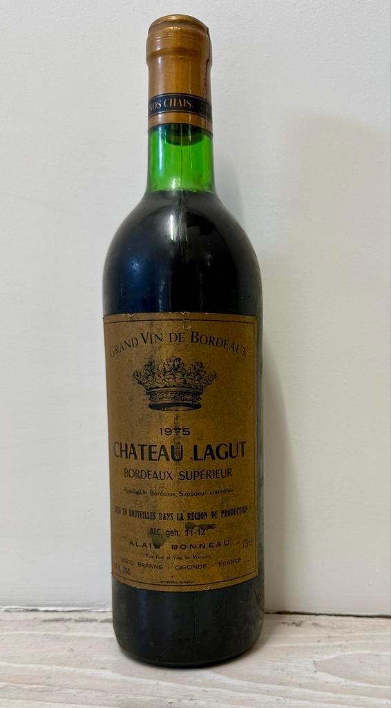Chateau Lagut Bordeaux Supérieur 1975, Frankrijk, Ophalen of Verzenden, Zo goed als nieuw, Rode wijn