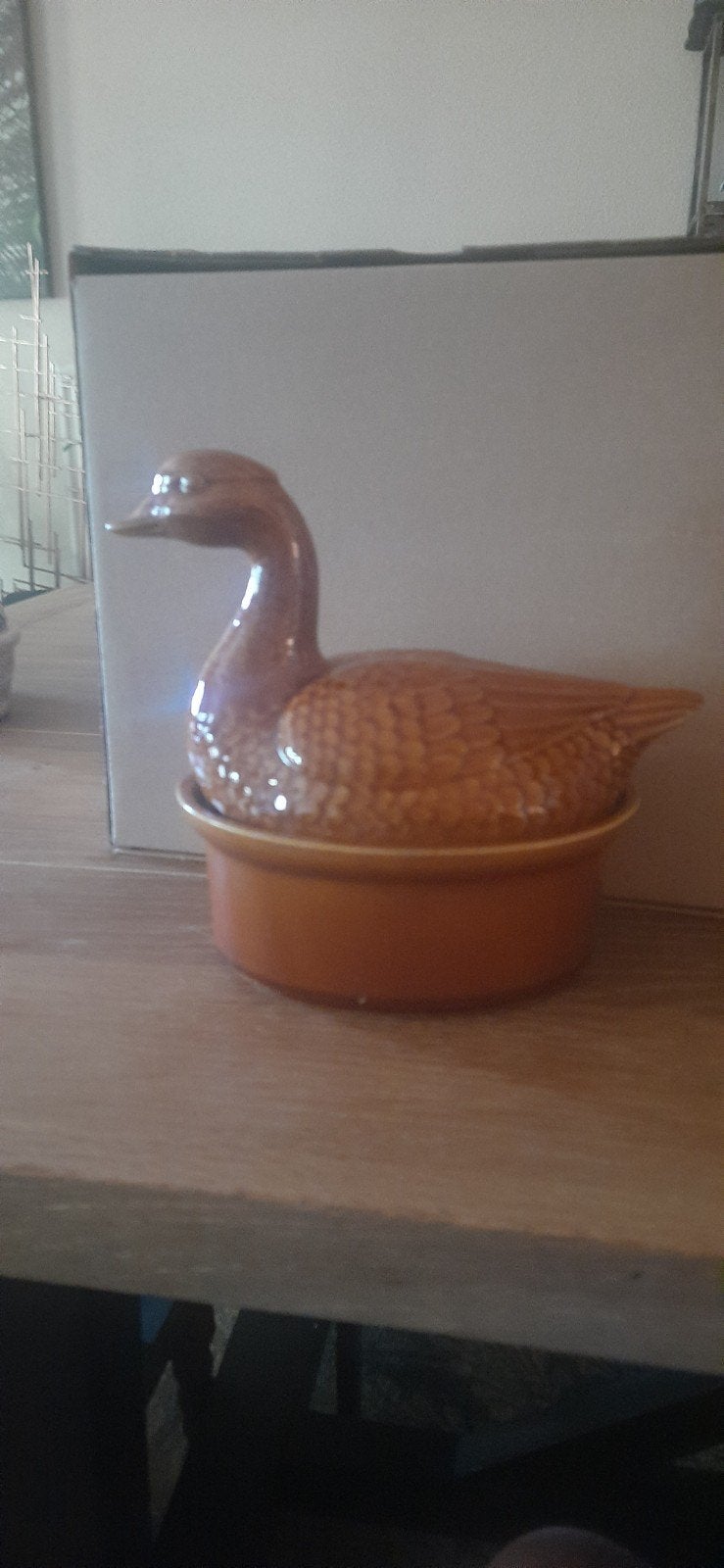Vintage Aardewerken Eend Terrine/Boterpot, Ophalen of Verzenden