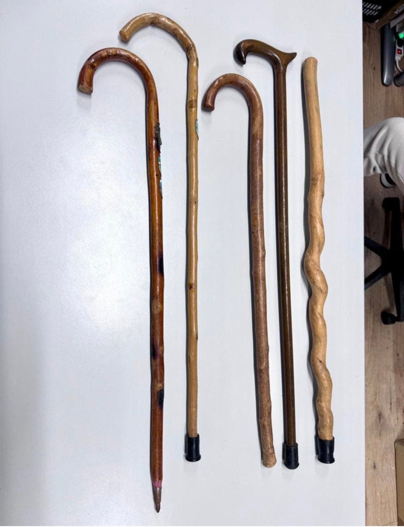 5X Antieke Antieke wandelstok - wandelstokken hout houten, P, P, P, Ophalen of Verzenden