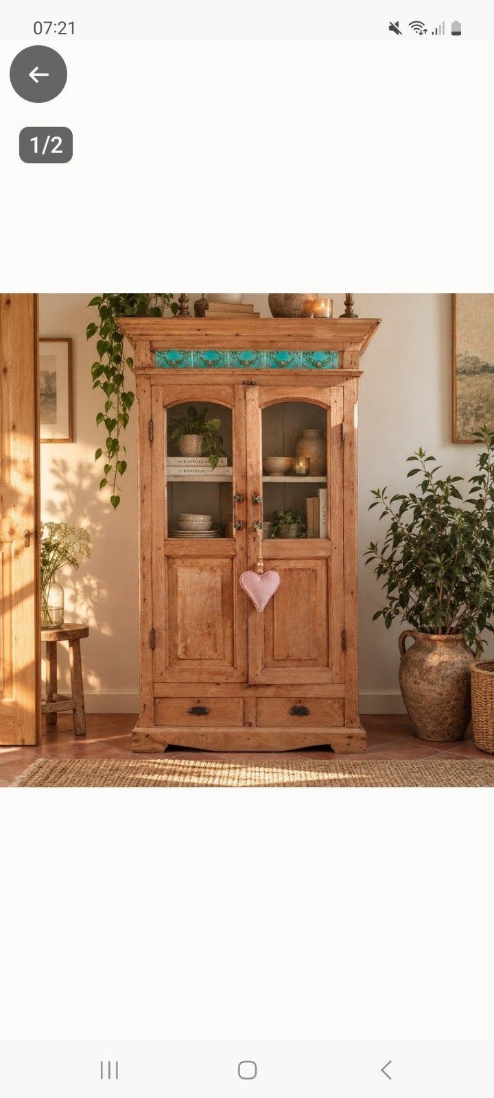 Unieke houten kast met turquoise tegels, Ophalen
