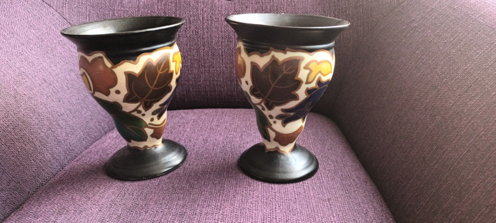Set van 2 antieke Gouda Holland vazen - Arnhem, Antiek en Kunst, Ophalen of Verzenden