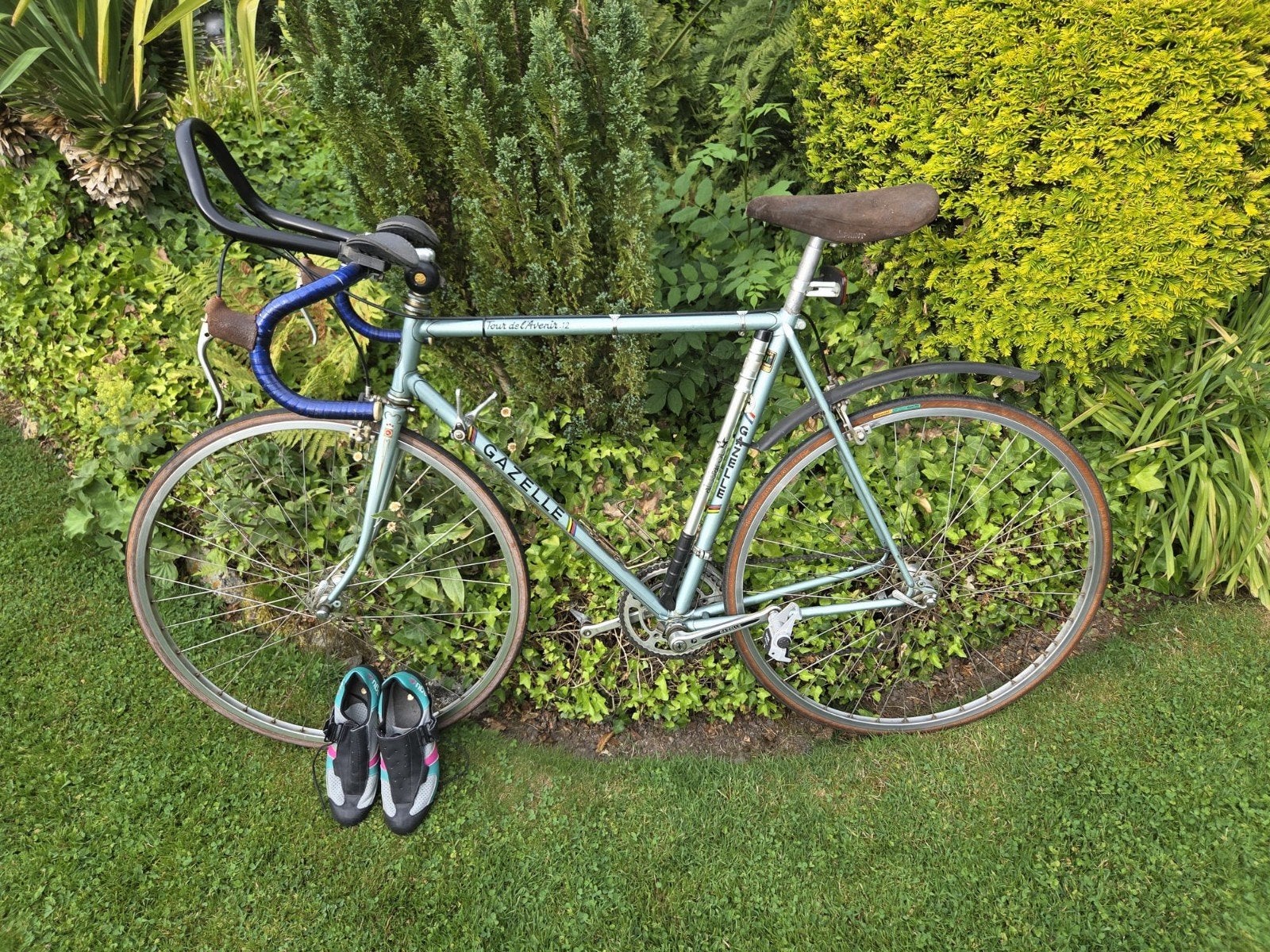 Racefiets (Tour de Lavenir) met 12 versnellingen en schoenen, Fietsen en Brommers, Fietsen | Racefietsen, Gebruikt, Overige merken
