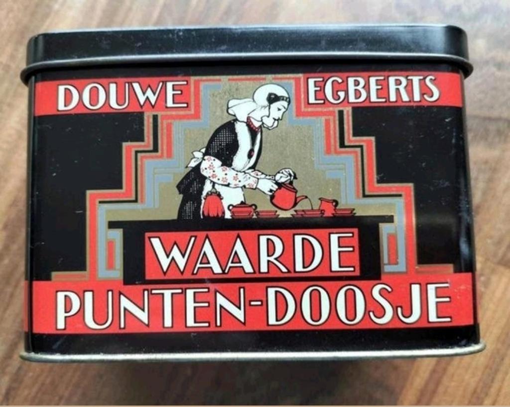 Douwe Egberts Waarde Punten-Doosje (vintage, blik), Ophalen of Verzenden, Gebruikt, Overige, Douwe Egberts