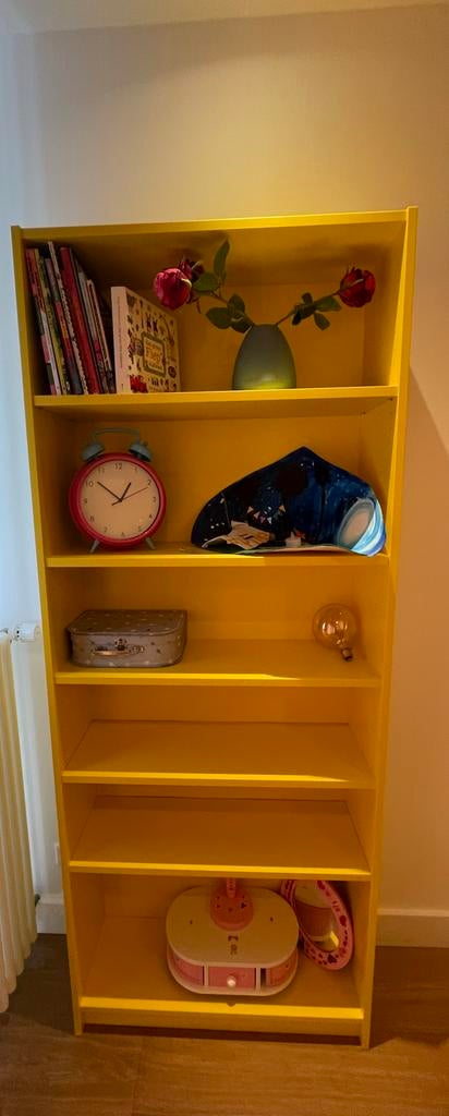 Gele IKEA Billy Boekenkast, Huis en Inrichting, Kasten | Boekenkasten, Ophalen, Met plank(en), Gebruikt, 50 tot 100 cm