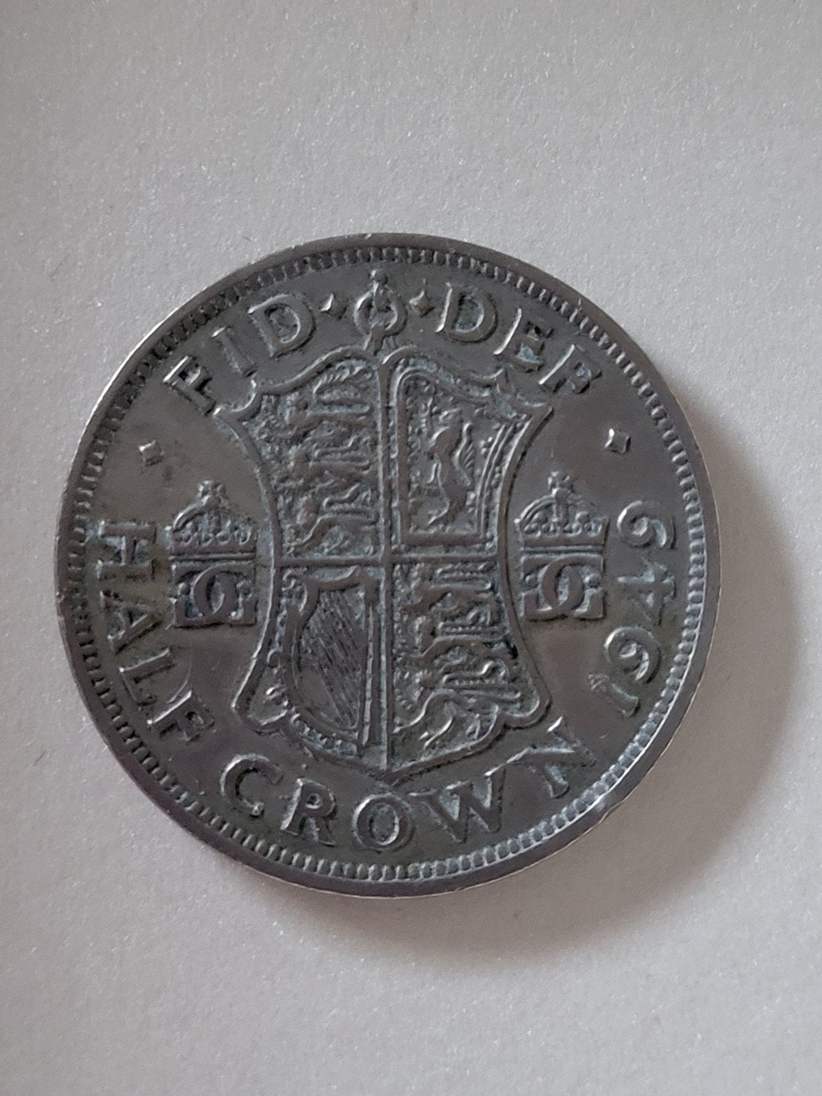 Britse half crown uit 1949 met koning George VI, Ophalen of Verzenden, Overige landen, Zilver