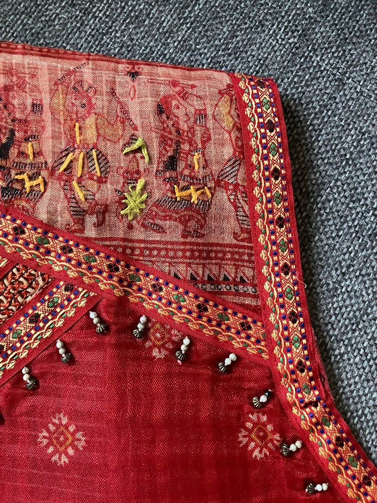 Rode mouwloze tuniek uit India met dessin, Ophalen of Verzenden, Nieuw, Maat 38/40 (M), Rood
