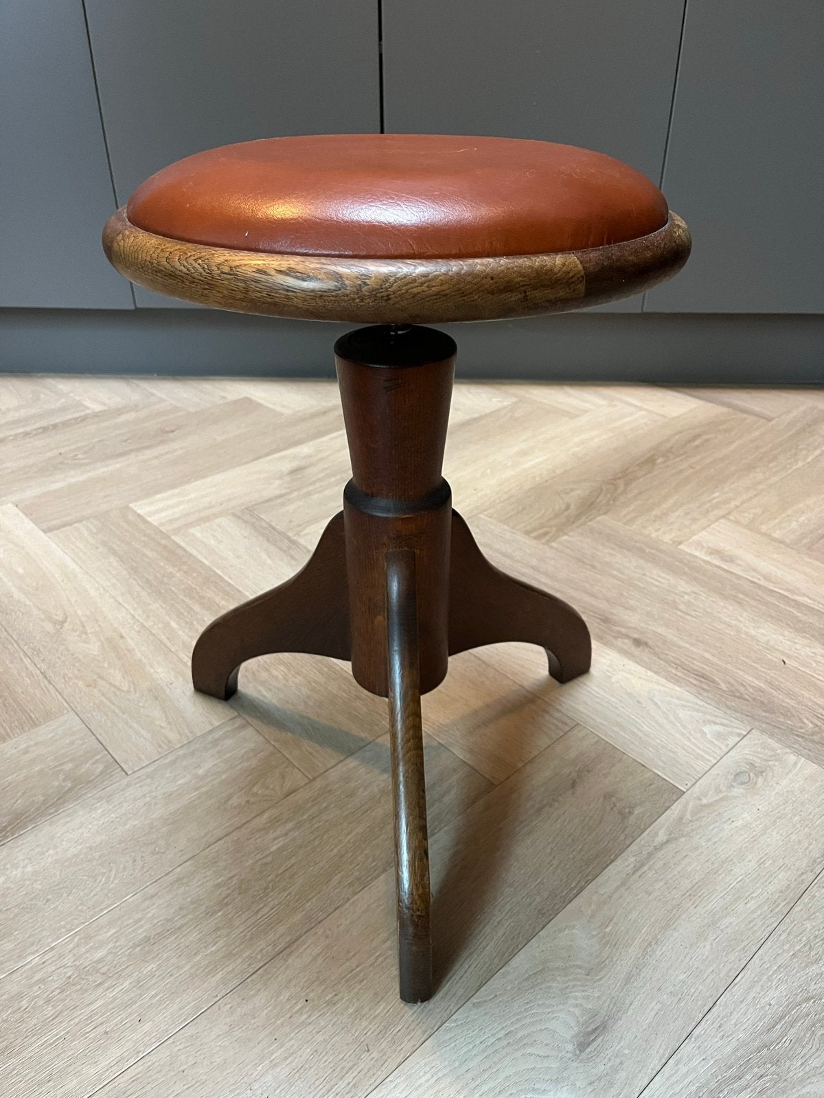 Vintage Pianokruk / Krukje met skaiZitting, Antiek en Kunst, Ophalen