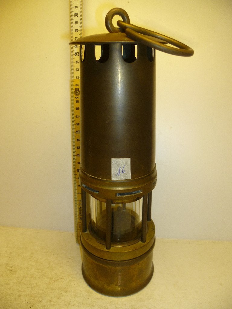 Mooie Patina Mijnlamp Compleet met glaasje Schottugen, Antiek en Kunst, Ophalen of Verzenden