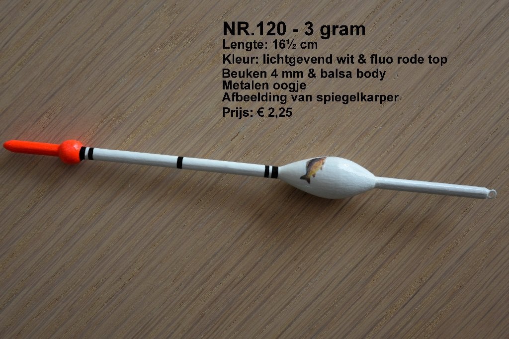 KARPERDOBBER HANDBUILT  NR. 120 / 3 gram, Watersport en Boten, Hengelsport | Karpervissen, Ophalen of Verzenden, Nieuw, Dobber of Lood