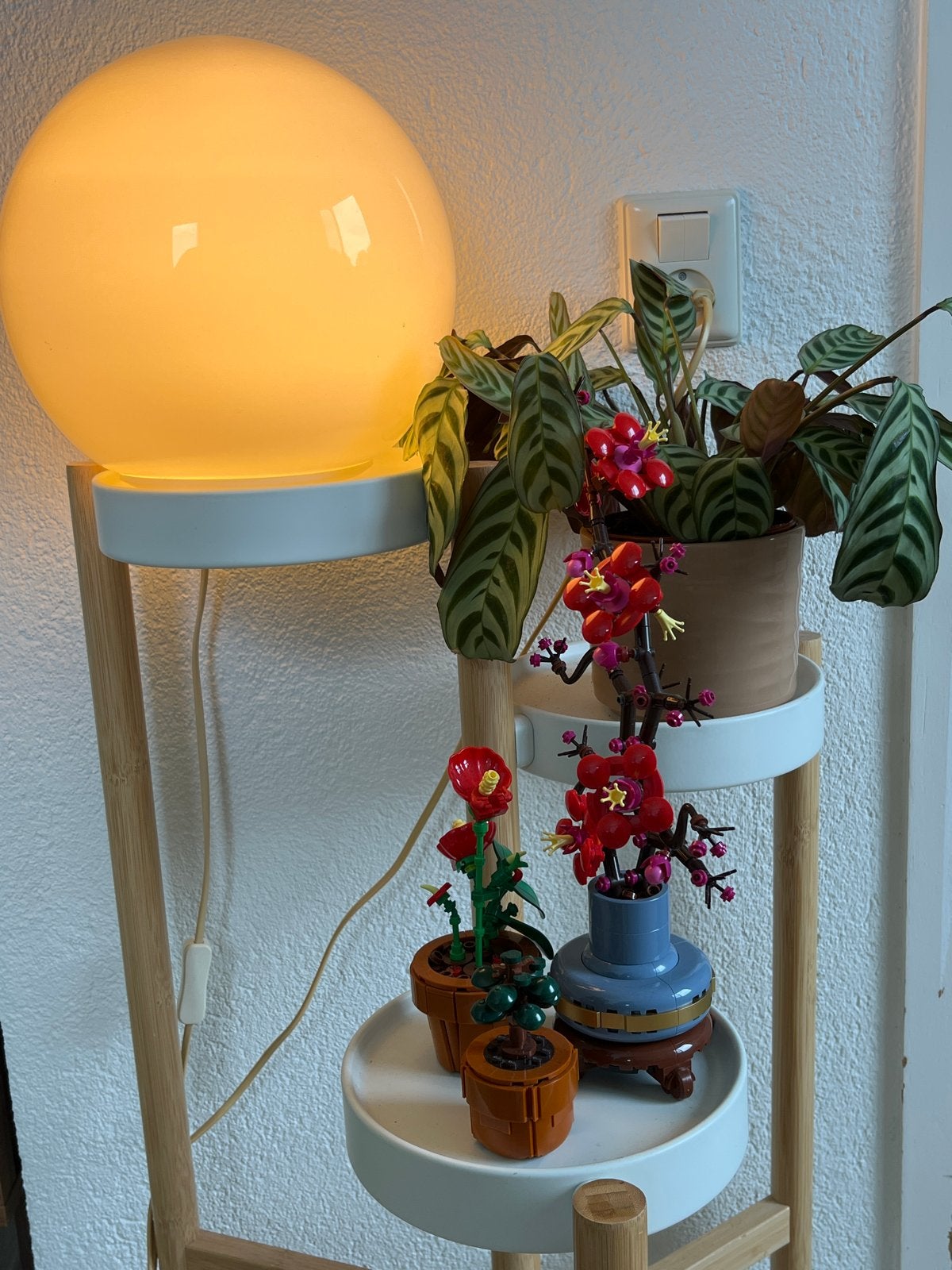 Plantenstandaard met Meerdere Niveaus, Huis en Inrichting, Woonaccessoires | Overige, Ophalen, Hout, Gebruikt, Wit