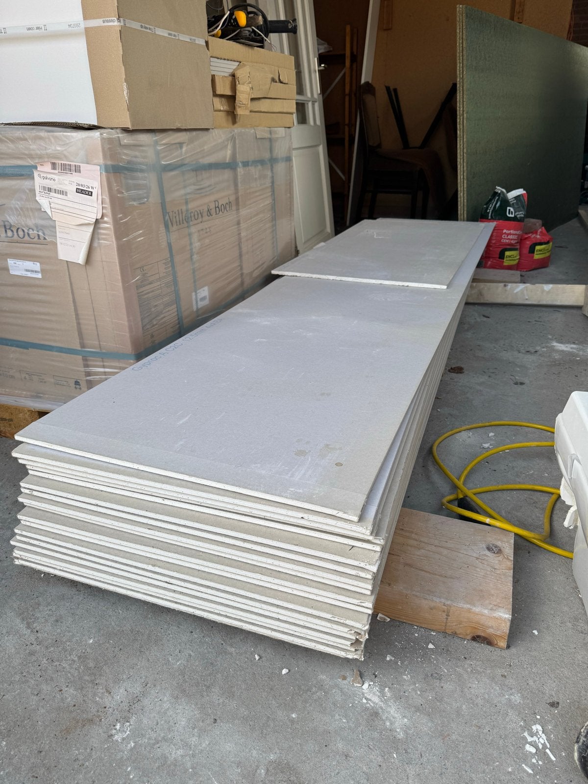 17 Gipsplaten Gyproc 12.5mm 4xAK 2500x600, Ophalen, Zo goed als nieuw, Overige materialen, Minder dan 20 mm
