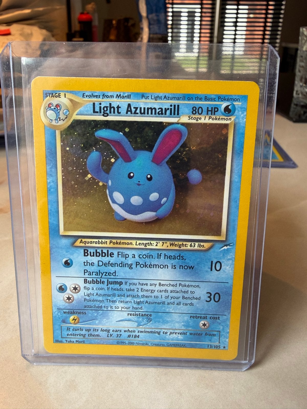 Light Azumarill Pokémon Kaart (Neo Destiny 13/105), Ophalen of Verzenden, Zo goed als nieuw, Losse kaart
