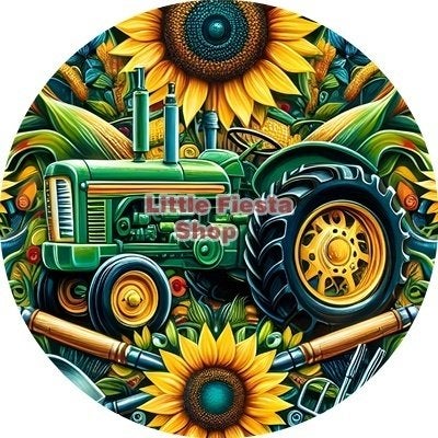 lf278 icing frosting tractor 19cm eetbare taart print topper, Ophalen of Verzenden, Nieuw, Taarten, Versiering