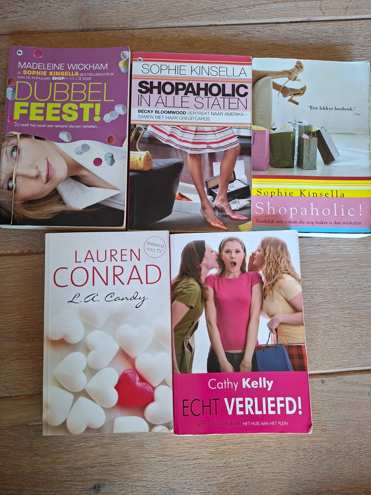 Boekenpakket: 5 romans van populaire auteurs, Ophalen of Verzenden, Gelezen, Sophie Kinsella, Madeleine Wickham, Lauren Conrad, Cathy Kelly