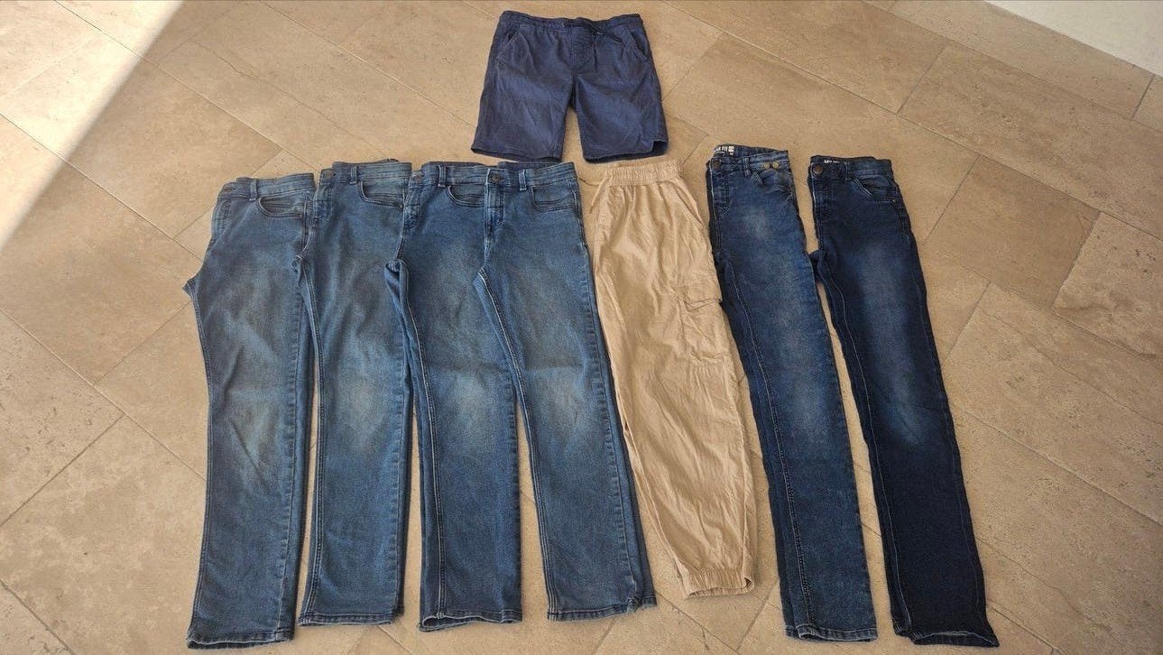 8 x spijkerbroeken kledingpakket jongen mt 152 Hema, Ophalen of Verzenden, Zo goed als nieuw, Maat 152
