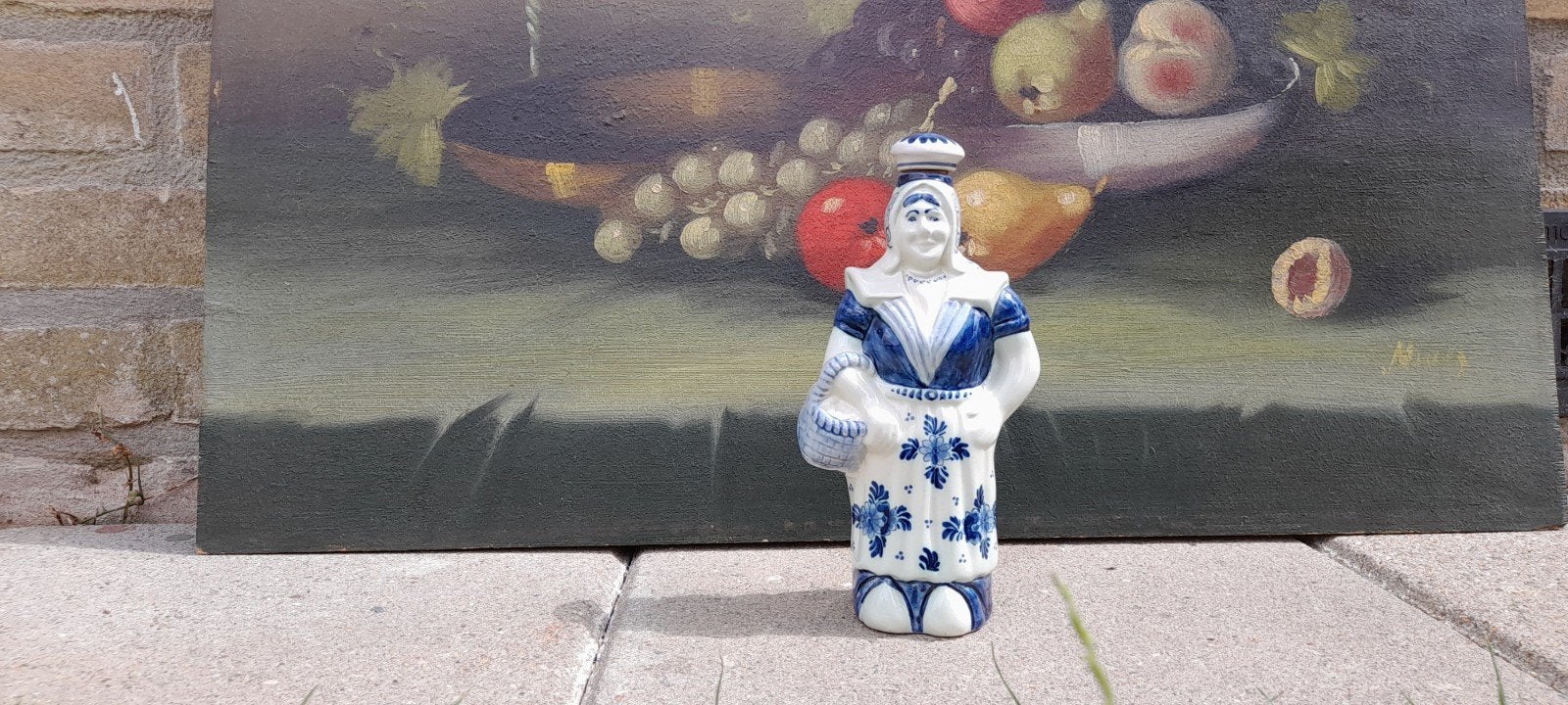 Delfts Blauw drankflesje 'Vrouwtje' van De Ram, Ophalen of Verzenden